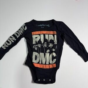 Rowdy Sprout Run DMC Graphic Bodysuit Black Long Sleeve Infant 3-6 Months